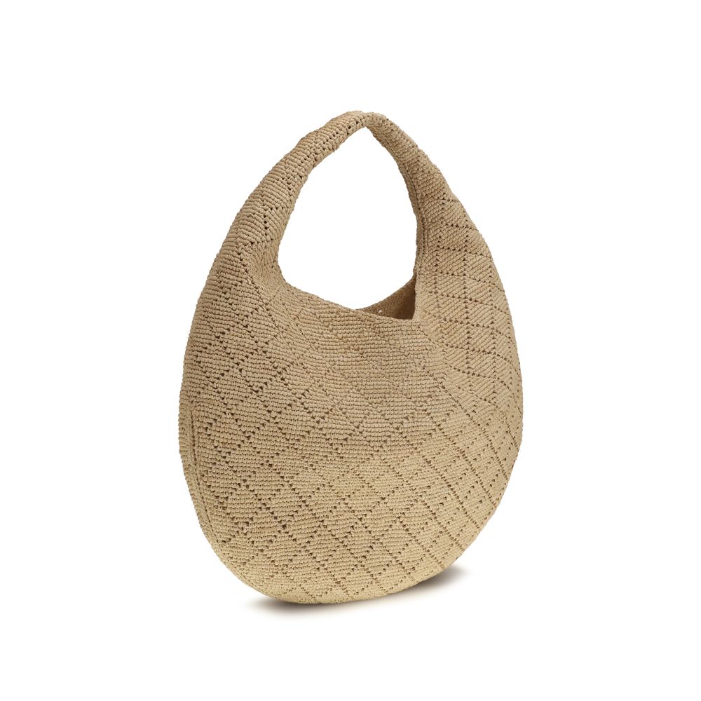 Saint Laurent Beige Raffia Shoulder Bag - Timeless Luxury Redefined