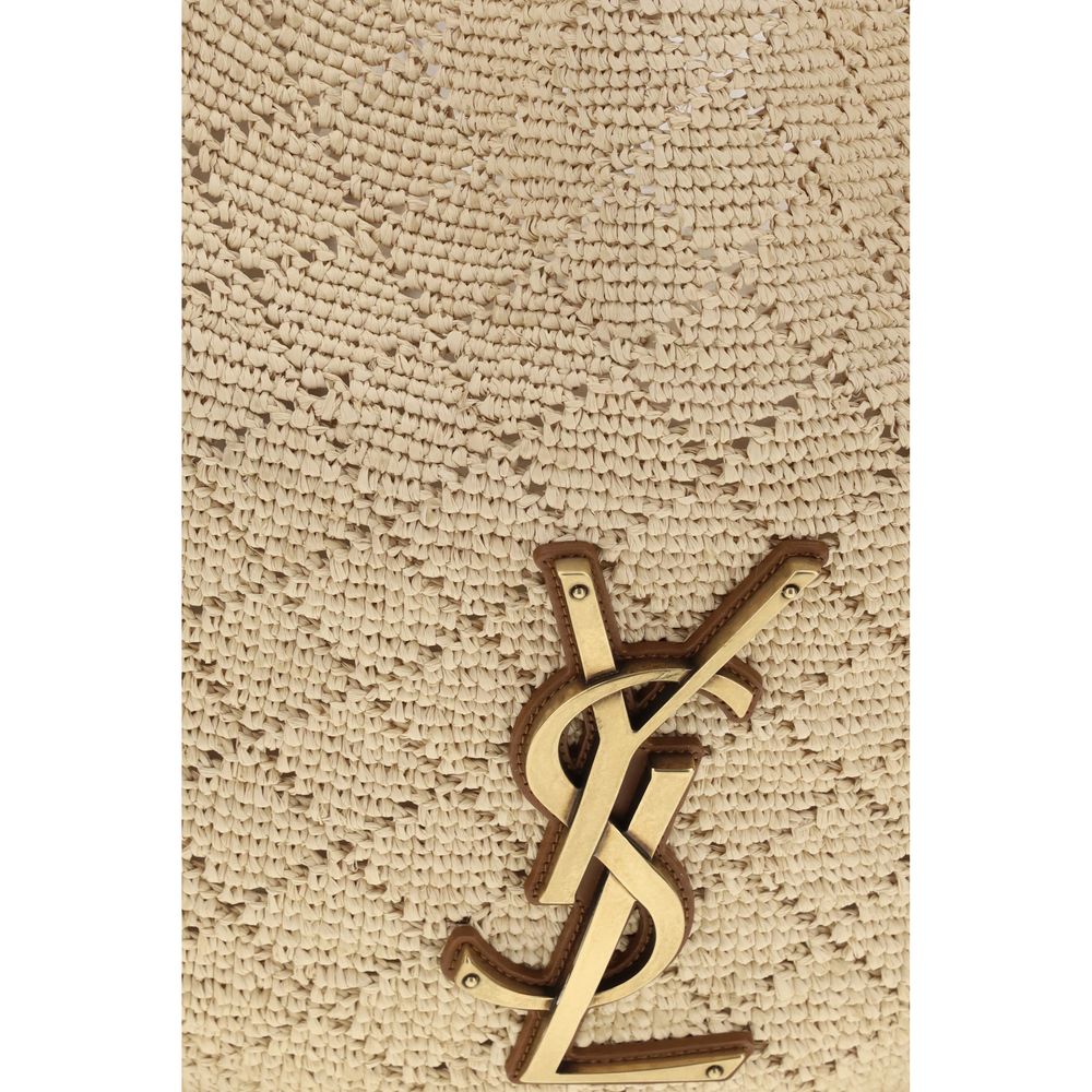 Saint Laurent Beige Raffia Shoulder Bag - Timeless Luxury Redefined
