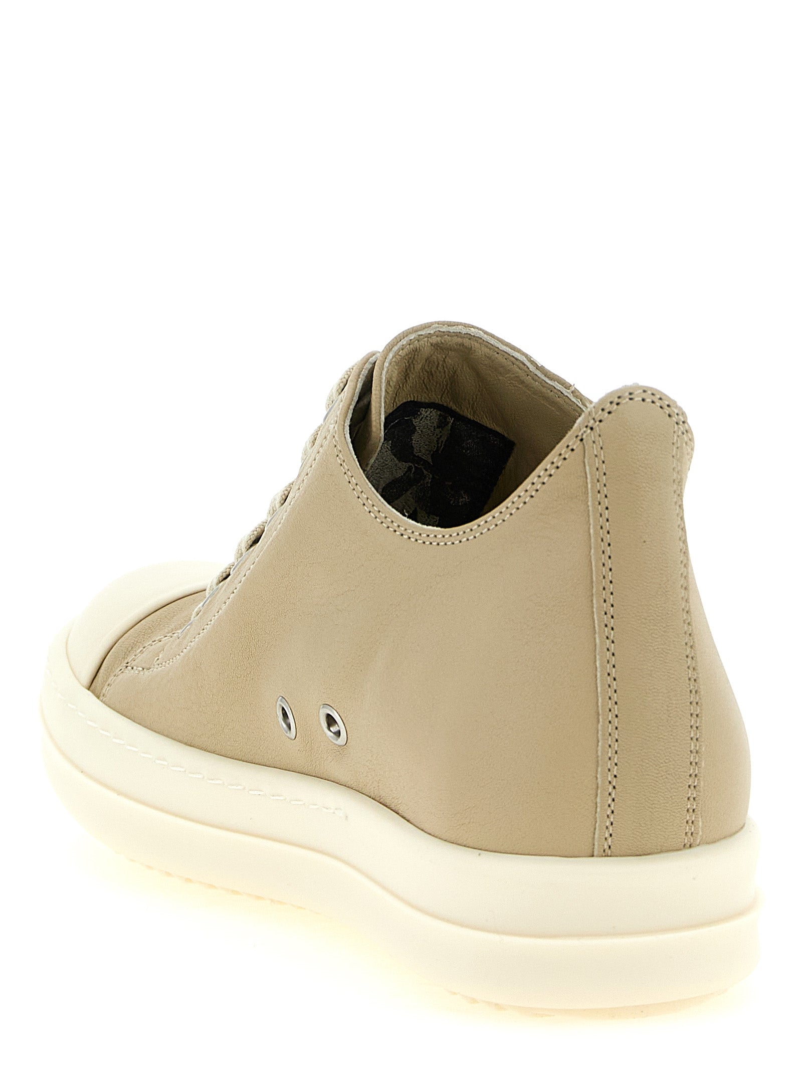 Rick Owens Beige Ramie Low Top Sneakers