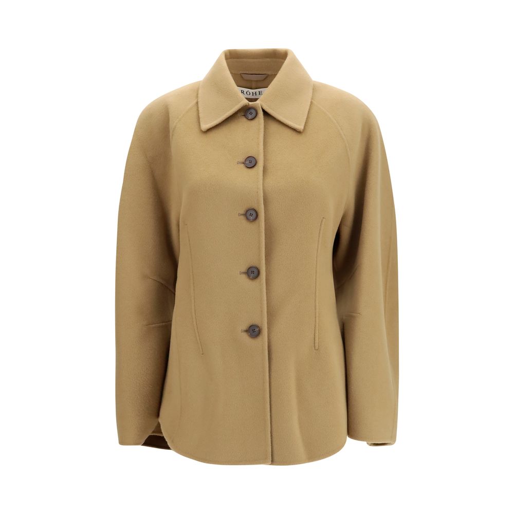 Elevate your style with the Róhe Beige Wool Oves Aries Full-Length Jacket, a masterpiece of luxurious double-faced wool, designed for the discerning fashion connoisseur.