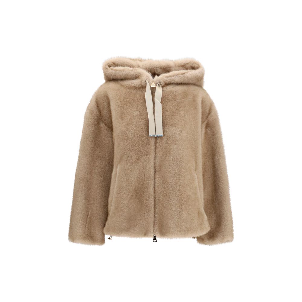 Indulge in the exquisite Herno Beige Polyester Full-Length Jacket, where modern elegance meets luxurious comfort, perfect for the discerning individual seeking timeless sophistication.