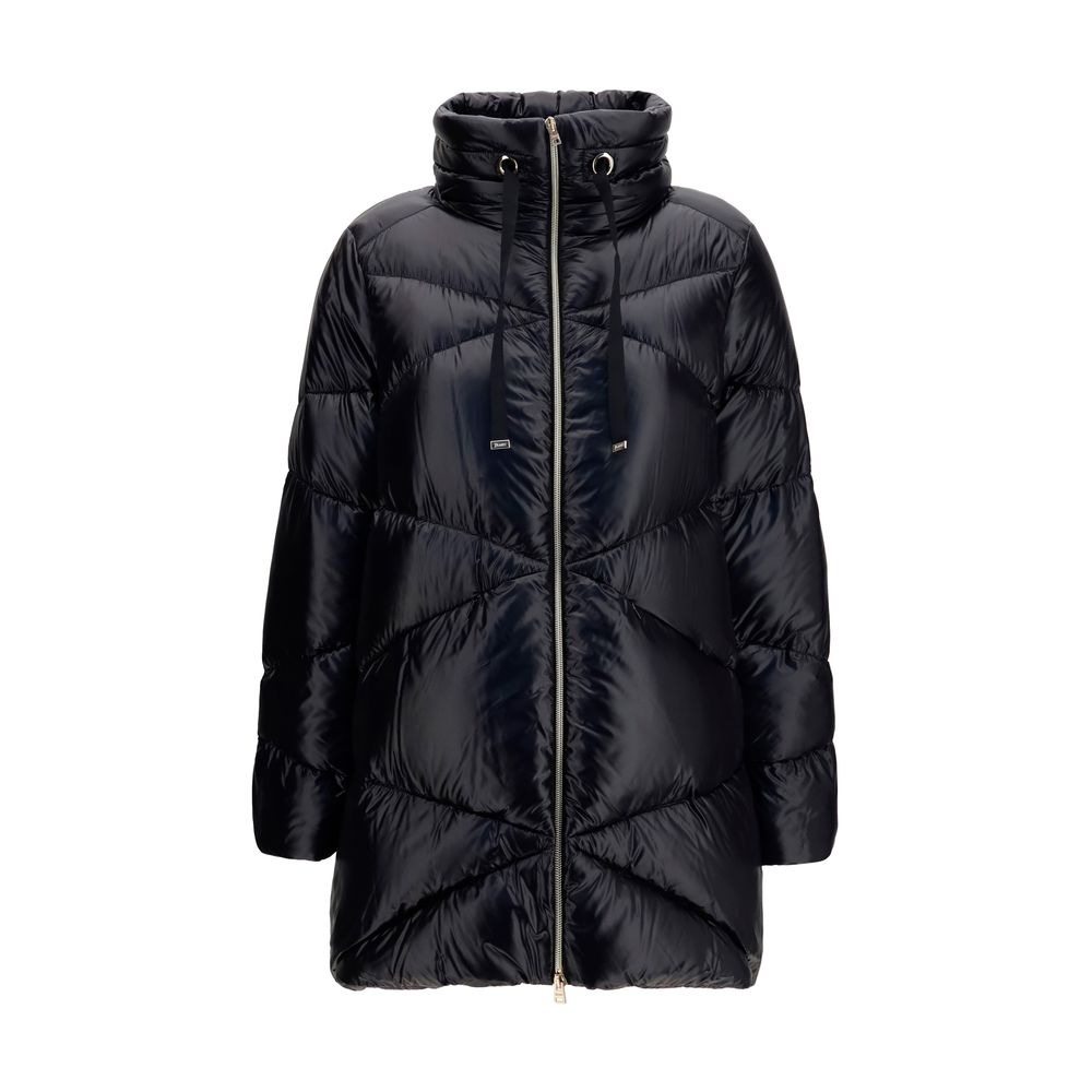 Indulge in the exquisite Herno Black Polyamide Full-Length Jacket, a timeless blend of luxury and warmth, perfect for elevating your winter elegance.