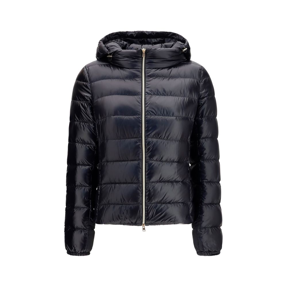 Experience the exquisite Herno Black Polyamide Full-Length Jacket, where luxurious goose down meets elegant design, perfect for those who embrace timeless sophistication.