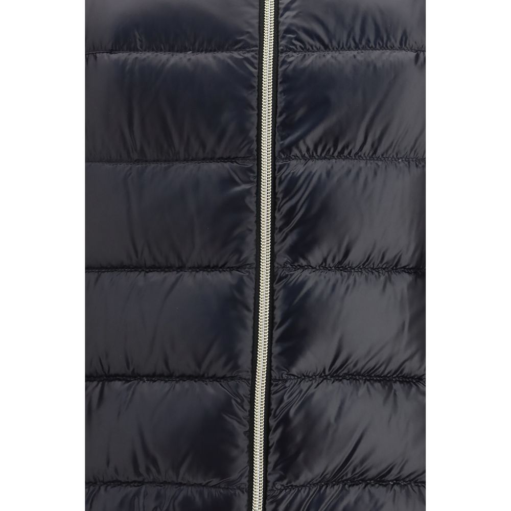 Indulge in the exquisite Herno Black Polyamide Full-Length Jacket, a masterpiece of luxury and warmth, crafted from 100% goose down for timeless elegance.