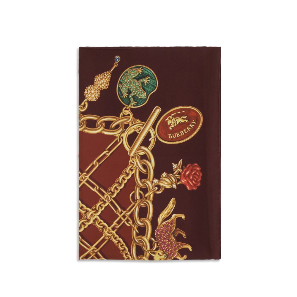 Burberry Bordeaux Silk Scarf - Luxurious Elegance Redefined