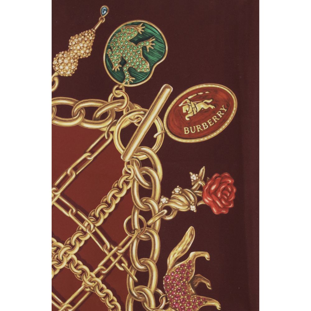 Burberry Bordeaux Silk Scarf - Exquisite Luxury Accessory