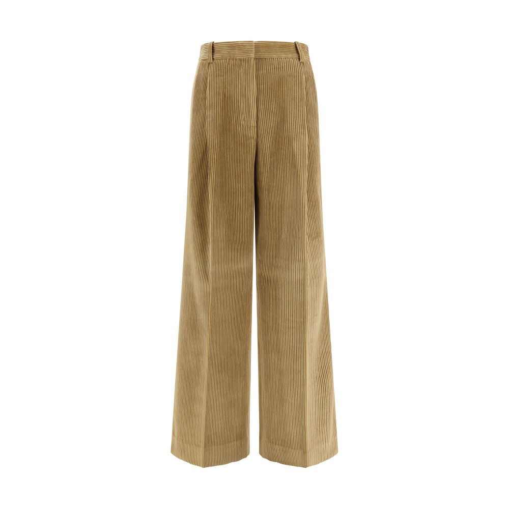 Elevate your wardrobe with Róhe Beige Cotton Flared Pants, crafted from 100% cotton for timeless elegance and versatile style, perfect for the discerning individual.