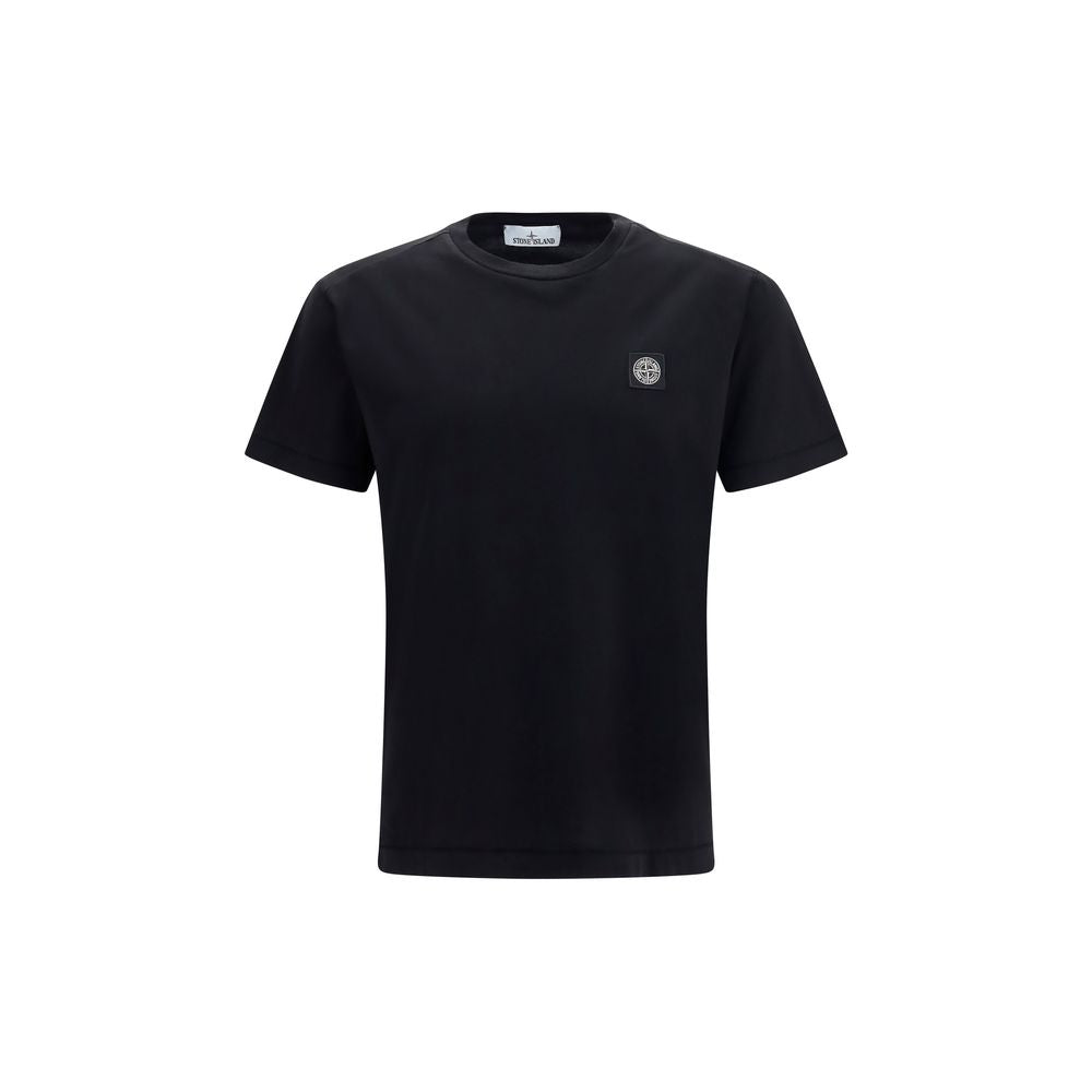 Stone Island Black Cotton T-Shirt - Timeless Luxury Essential