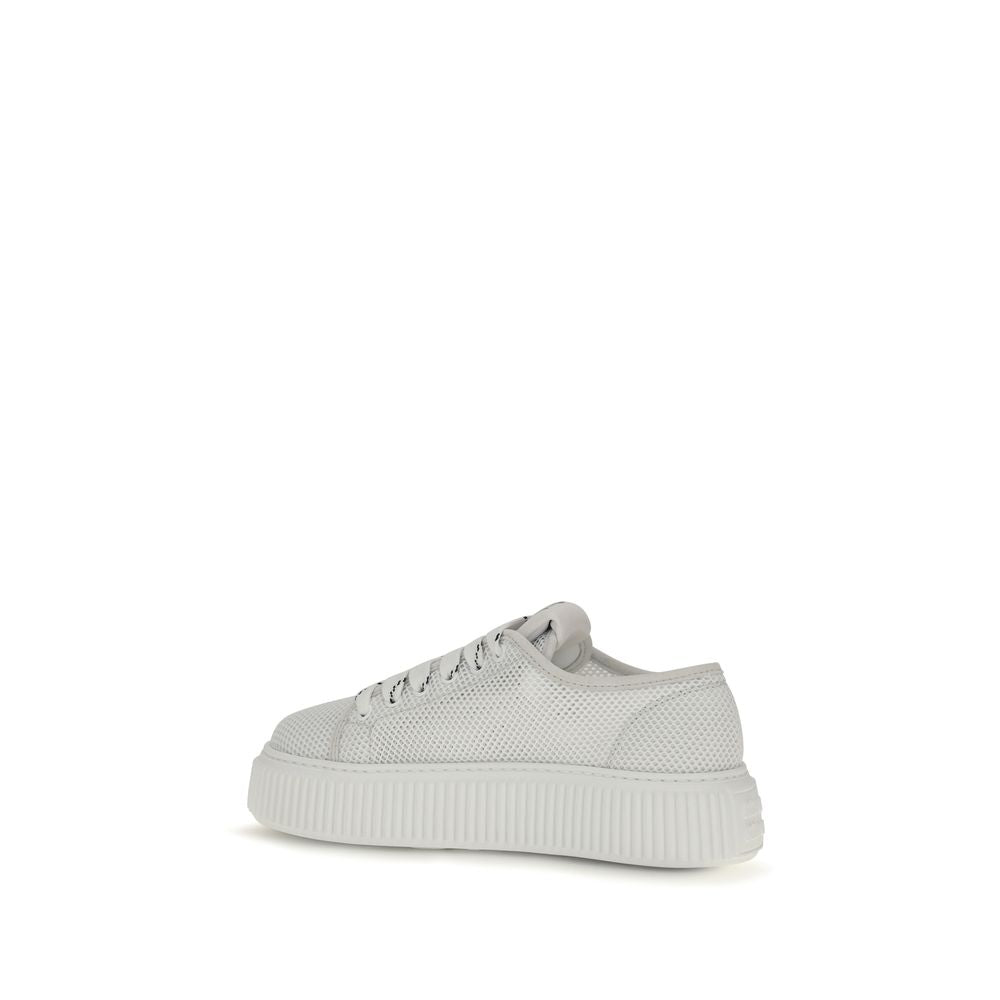 Elevate your style with Miu Miu White Polyamide Platform Sneakers, a luxurious blend of sporty elegance and contemporary femininity, crafted for the discerning modern individual.