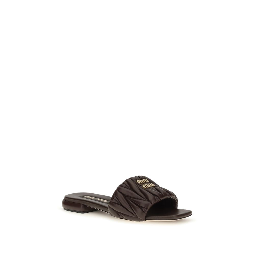 Miu Miu Brown Calf Leather Flat Sandals – Timeless Luxury Elegance
