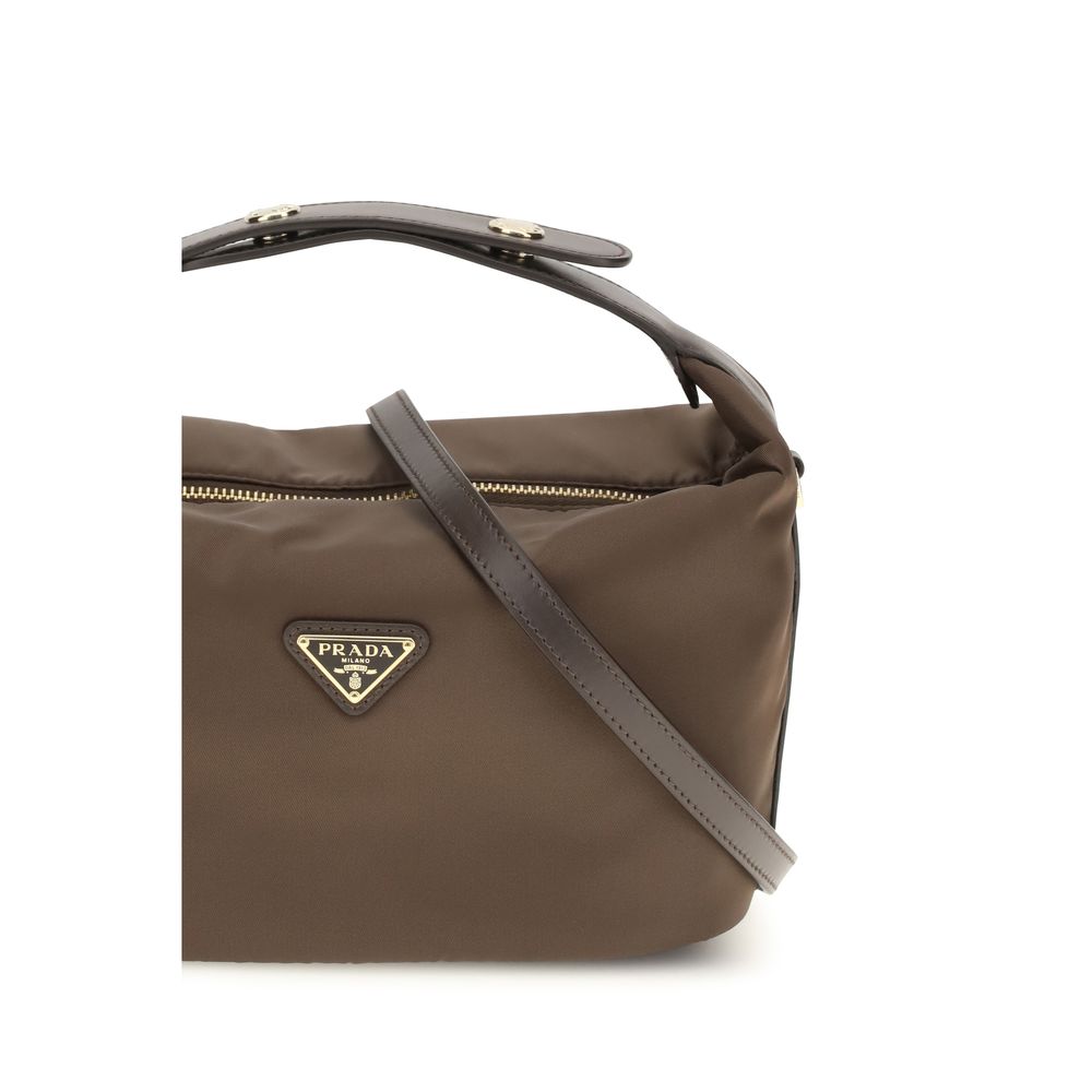 Prada Brown Recycled Polyamide Shoulder Bag - AW26 Collection