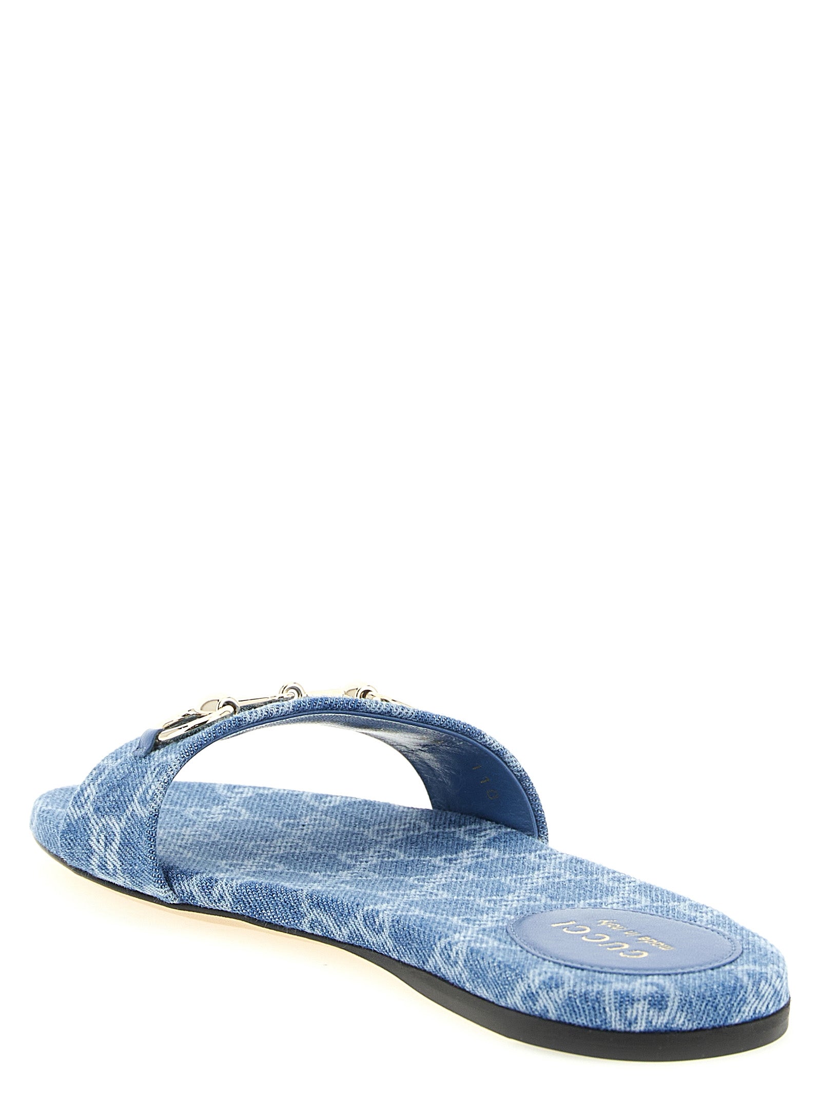 Gucci Blue Cotton Slides - Luxury Footwear for the Discerning