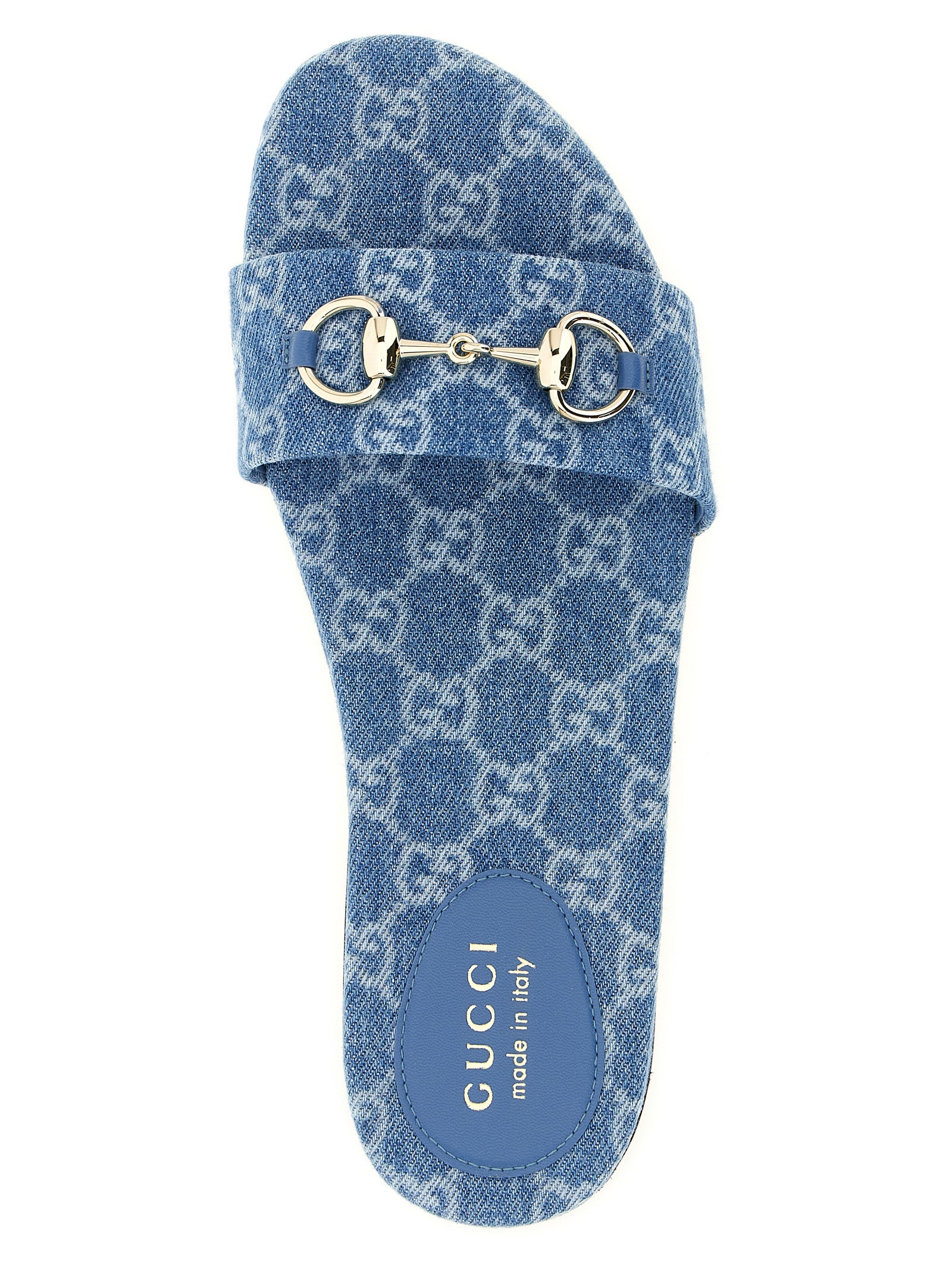 Gucci Blue Cotton Slides - Luxury Footwear Redefined