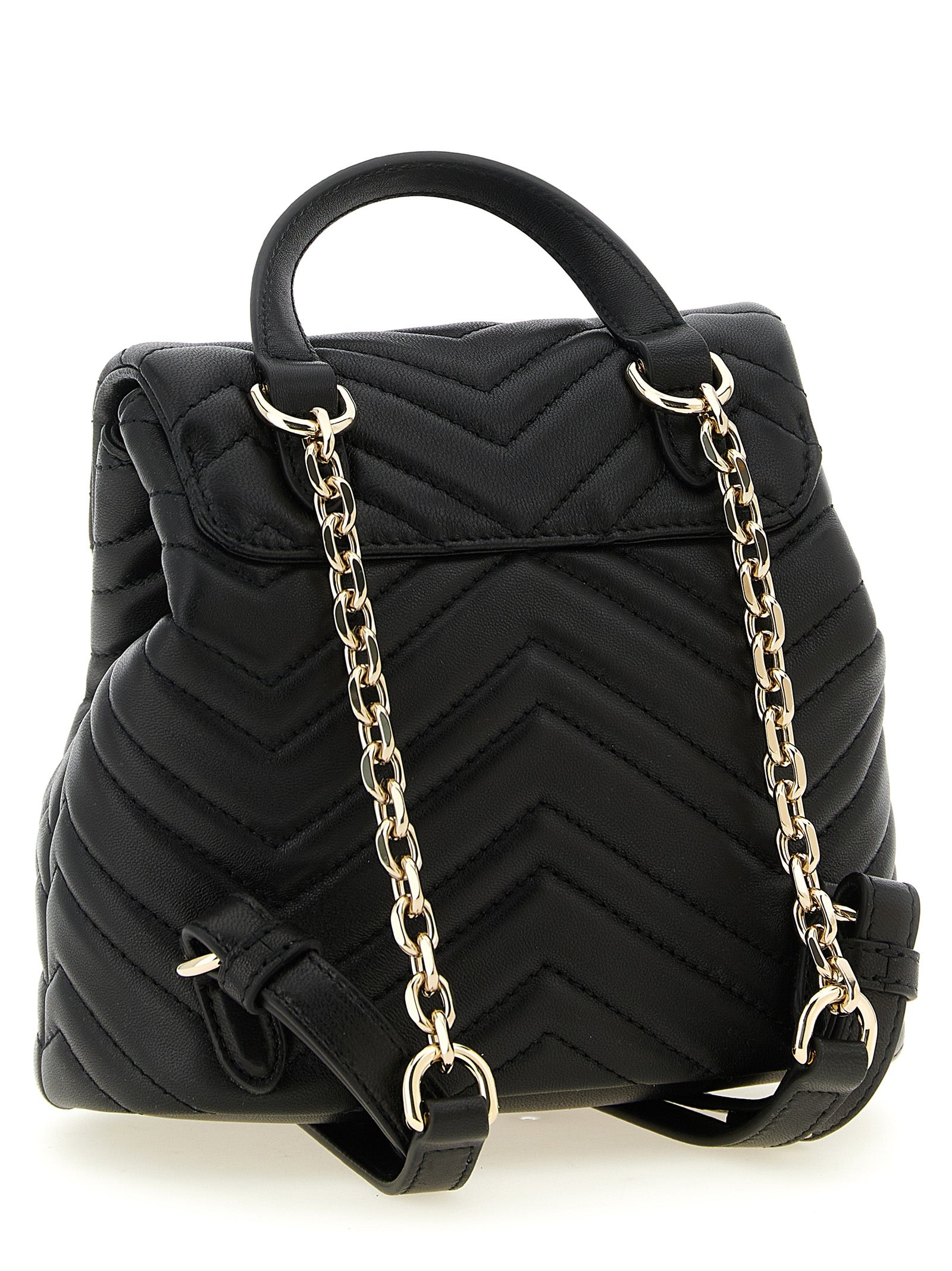 Discover the Gucci Black Lamb Leather Backpack from the iconic GG Marmont collection, a masterful blend of exquisite craftsmanship and timeless elegance, perfect for the discerning individual.