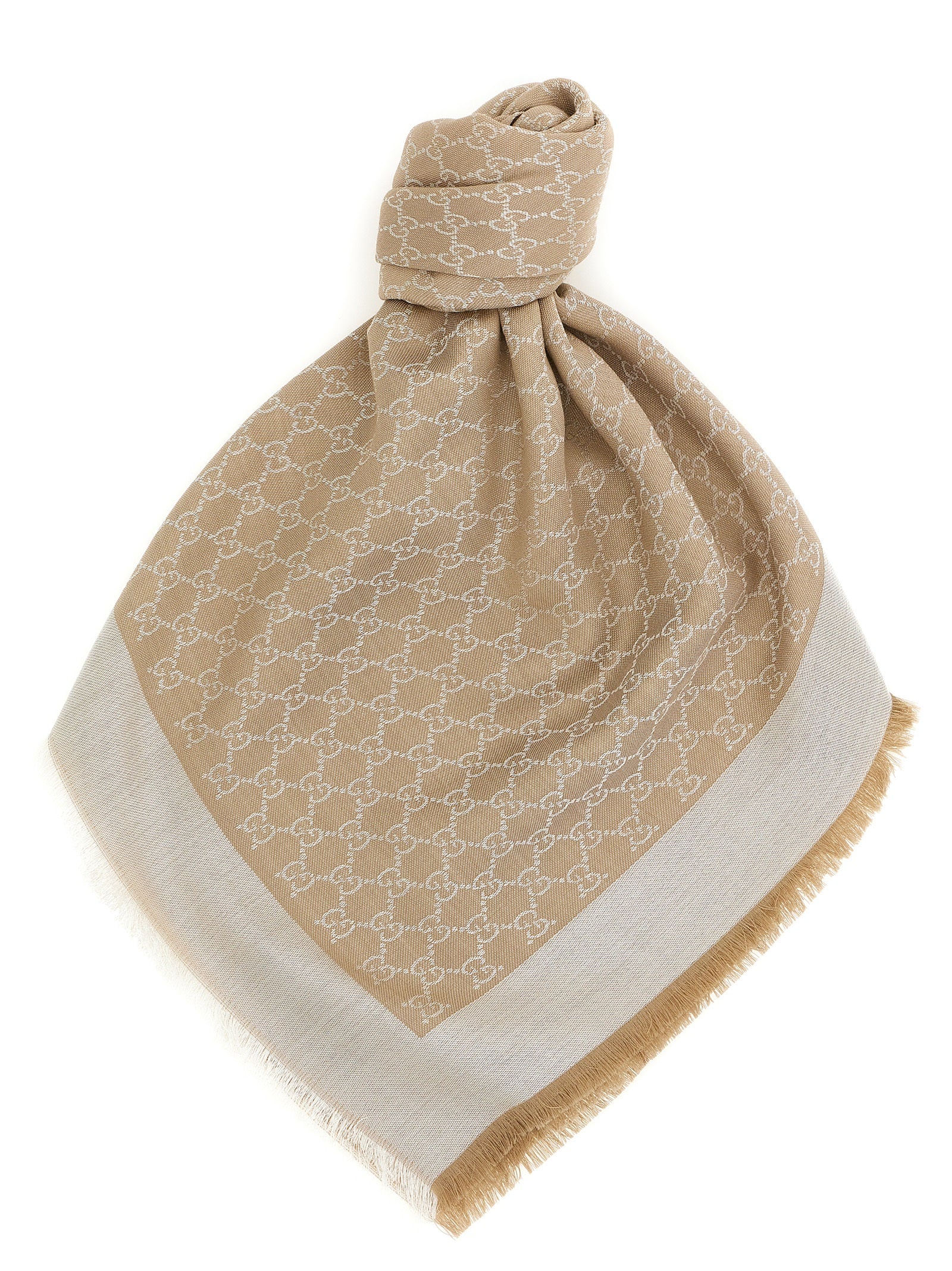 Gucci Beige Silk Scarf - Timeless Luxury Fashion Accessory