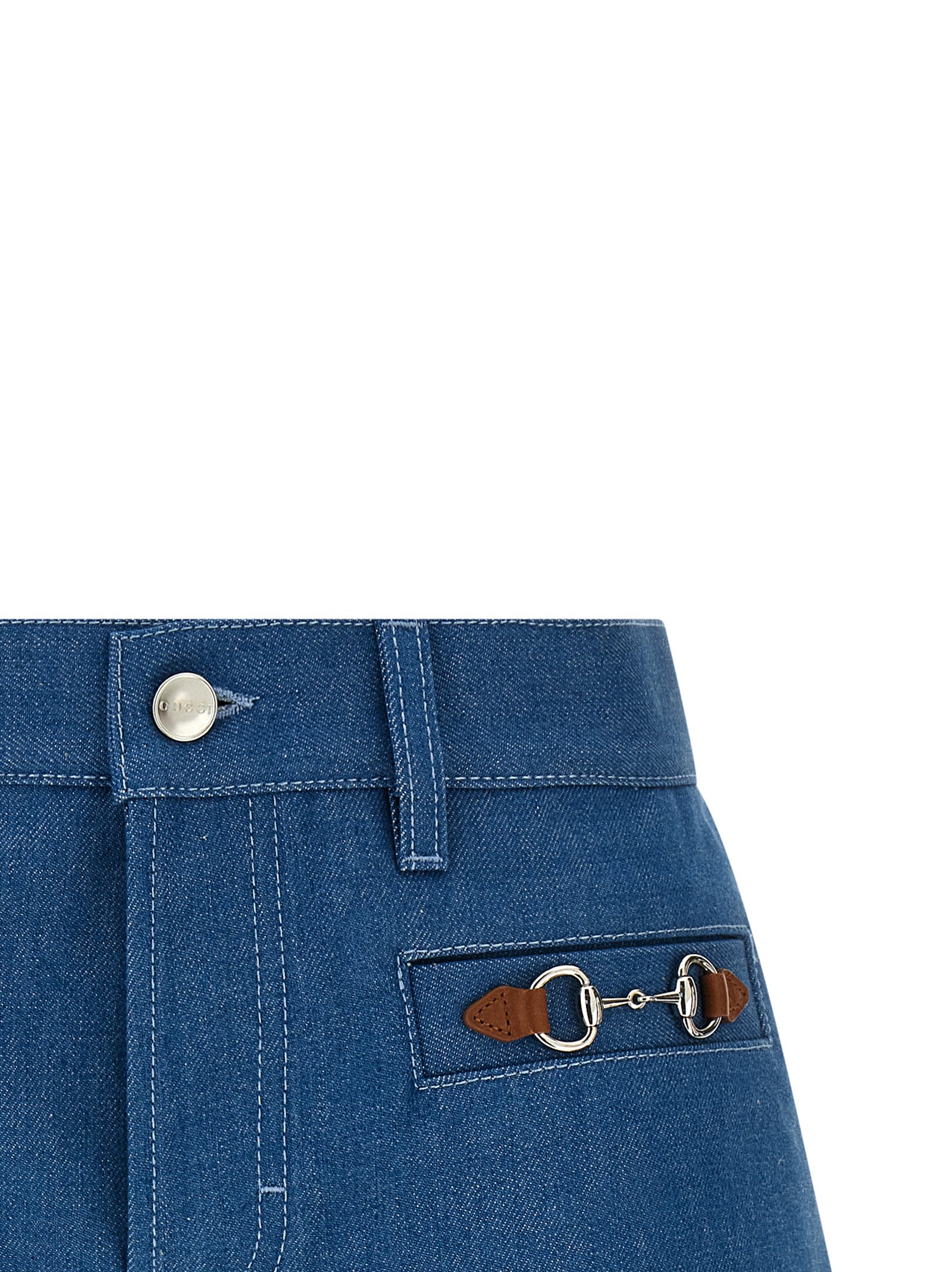 Indulge in the elegance of Gucci Blue Cotton Bermuda Shorts, crafted from luxurious cotton in Italy, embodying sophistication for every occasion.