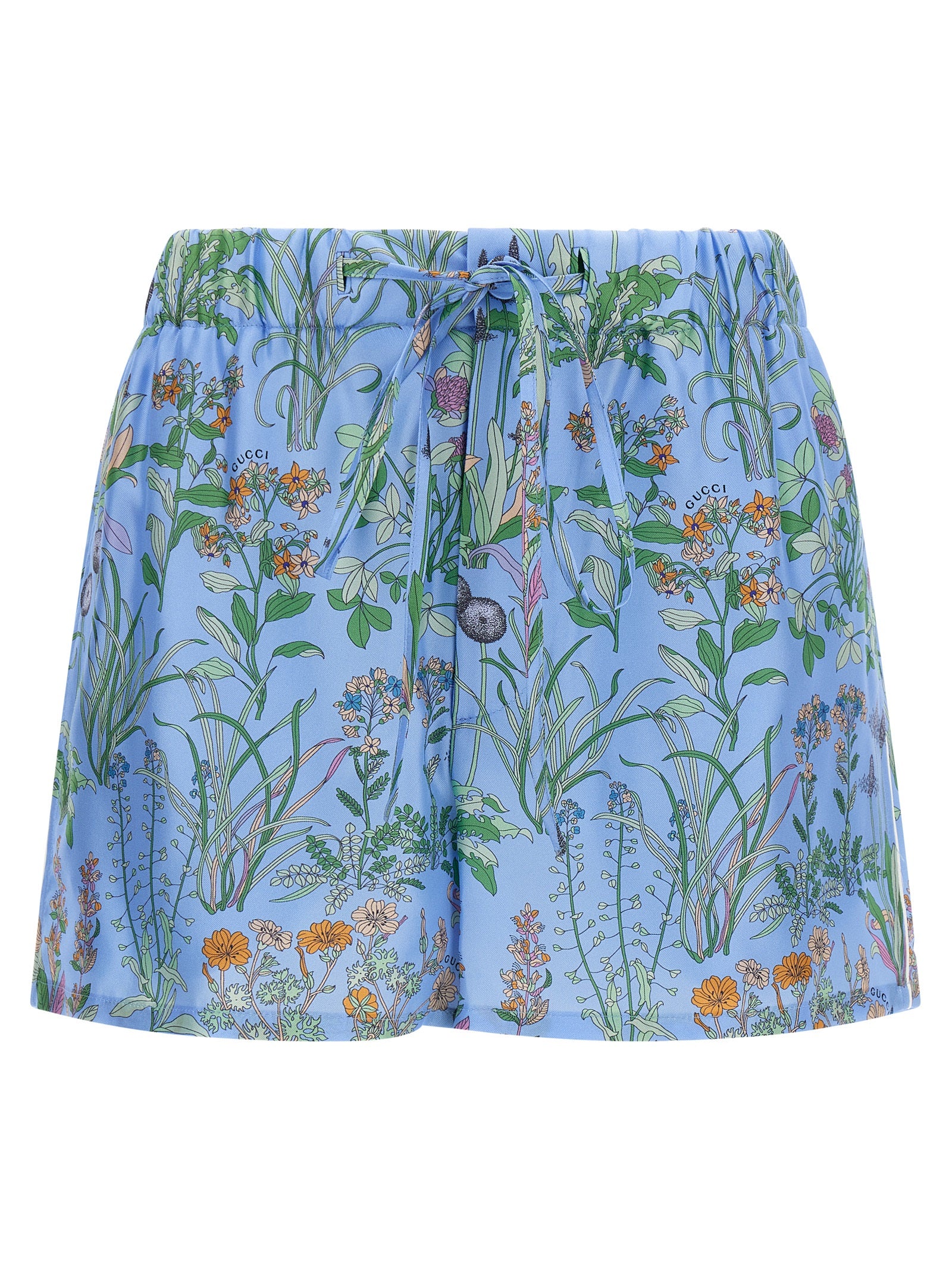 Gucci Blue Silk Bermuda Shorts