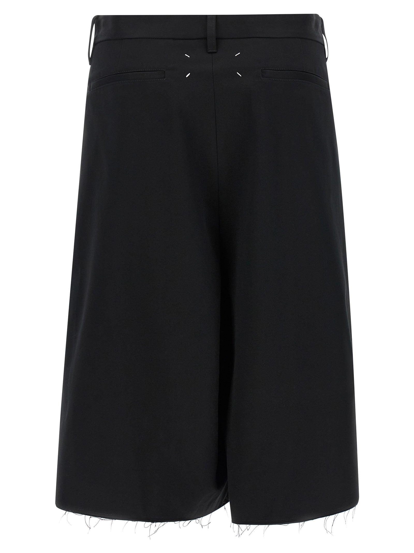 Maison Margiela Black Cotton Bermuda Shorts - Timeless Luxury