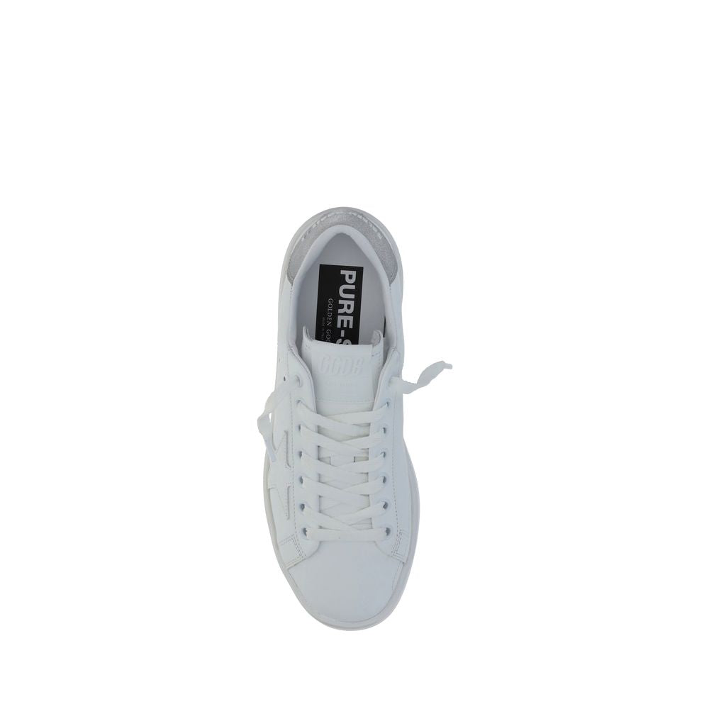 Elevate your style with Golden Goose White Calf Leather Bos Taurus Platform Sneakers, where exquisite craftsmanship meets modern luxury for the discerning individual.