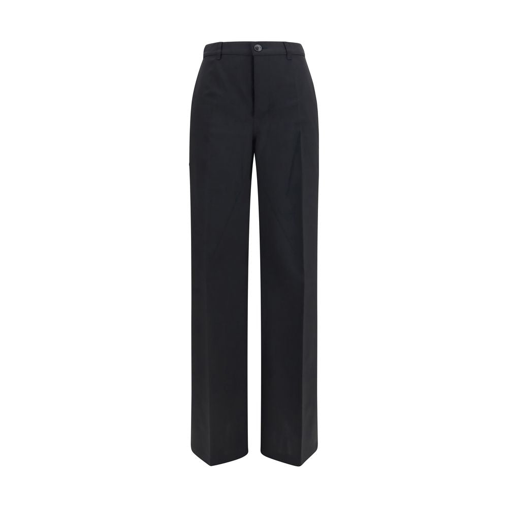 Elevate your elegance with Rick Owens Black Wool Oves Aries Dress Pants, crafted from luxurious fleece wool for a sophisticated, wide-leg silhouette that embodies modern allure.