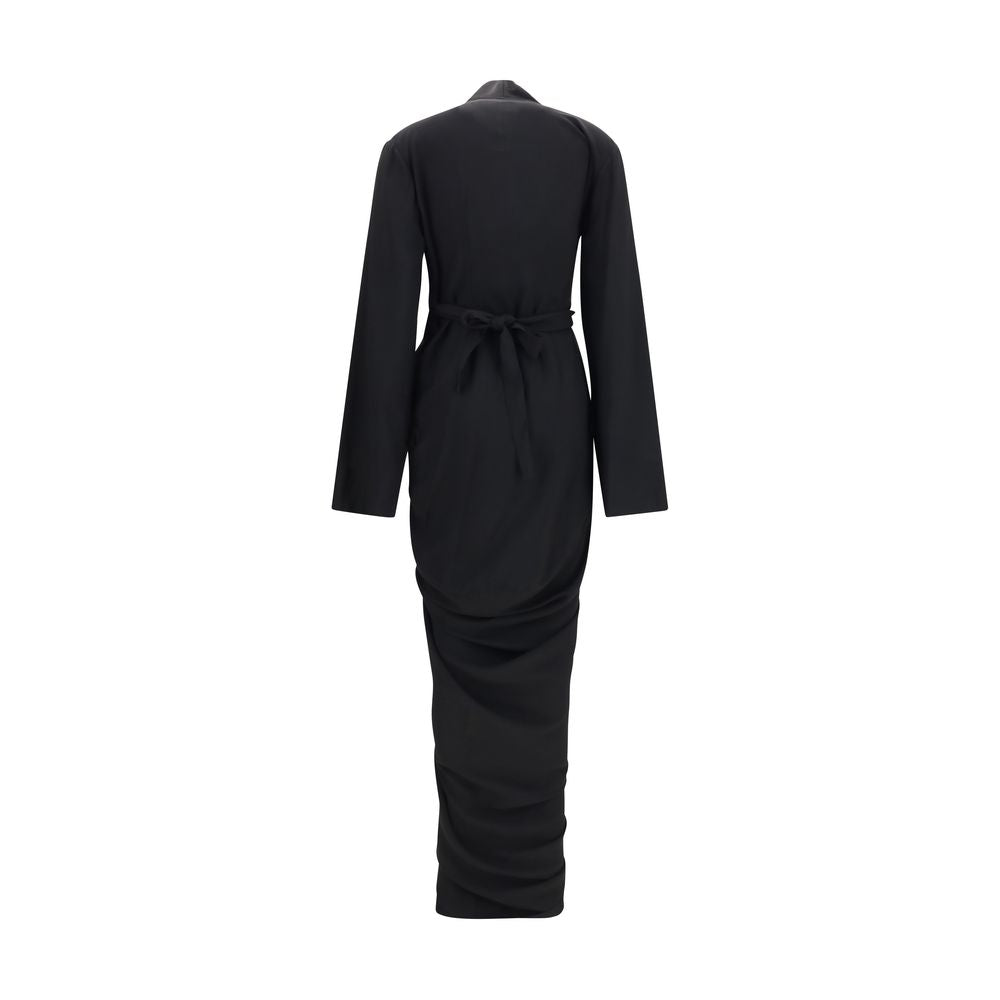 Discover the allure of the Rick Owens Black Viscose Casual Dress, crafted from luxurious cady crepe, embodying sophistication and elegance for every occasion.
