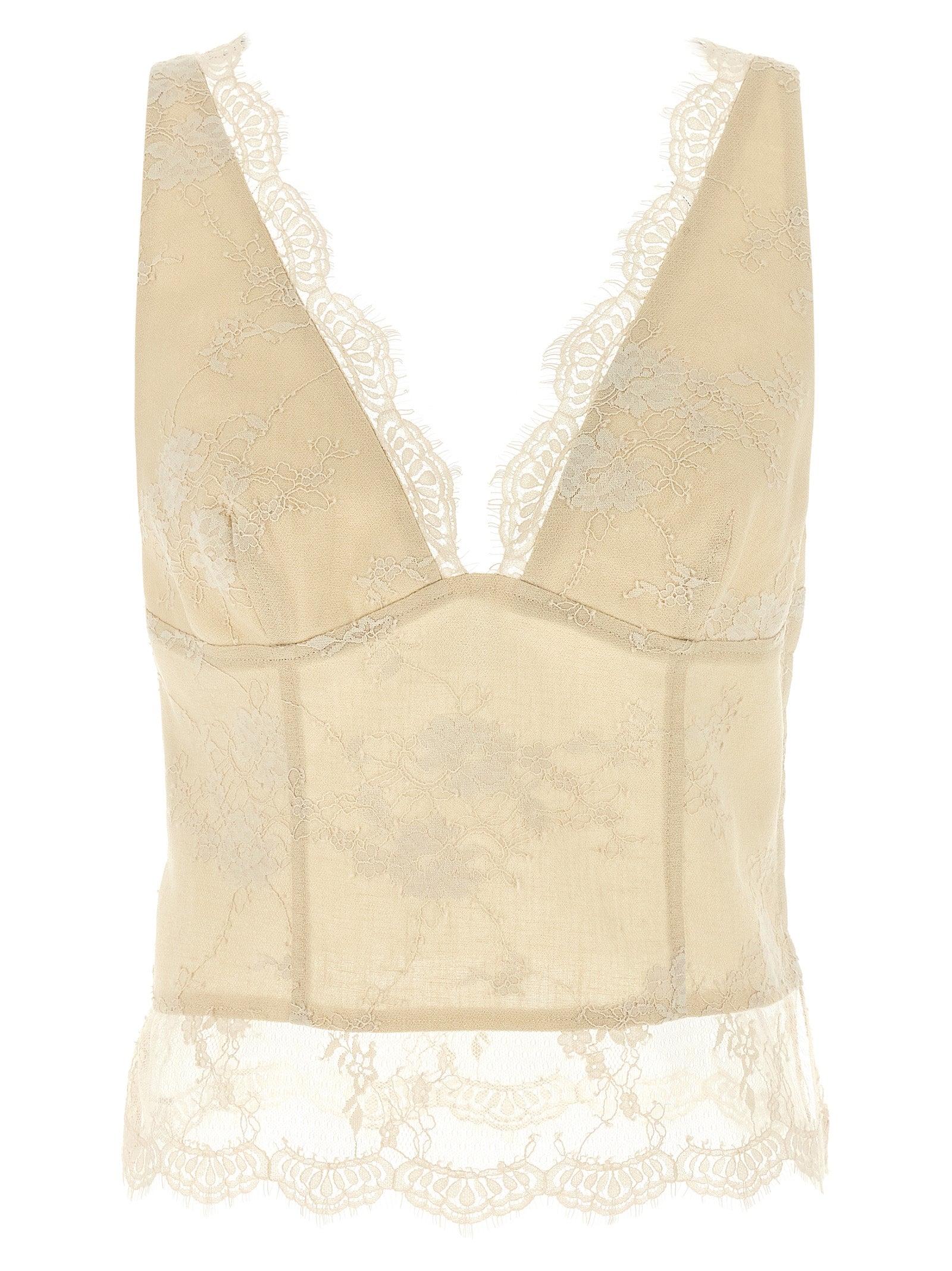 PINKO Beige Linen Crop Top - Luxury Elegance for Every Occasion