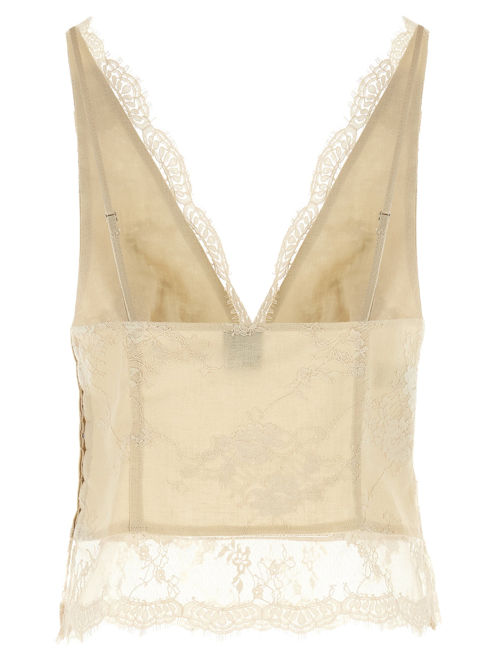 PINKO Beige Linen Crop Top - Elevate Your Luxury Wardrobe