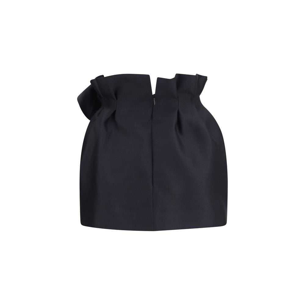 Discover the Magda Butrym Black Wool Oves Aries Mini Skirt, an exquisite blend of Merino wool and silk, embodying refined femininity and timeless elegance for the discerning individual.