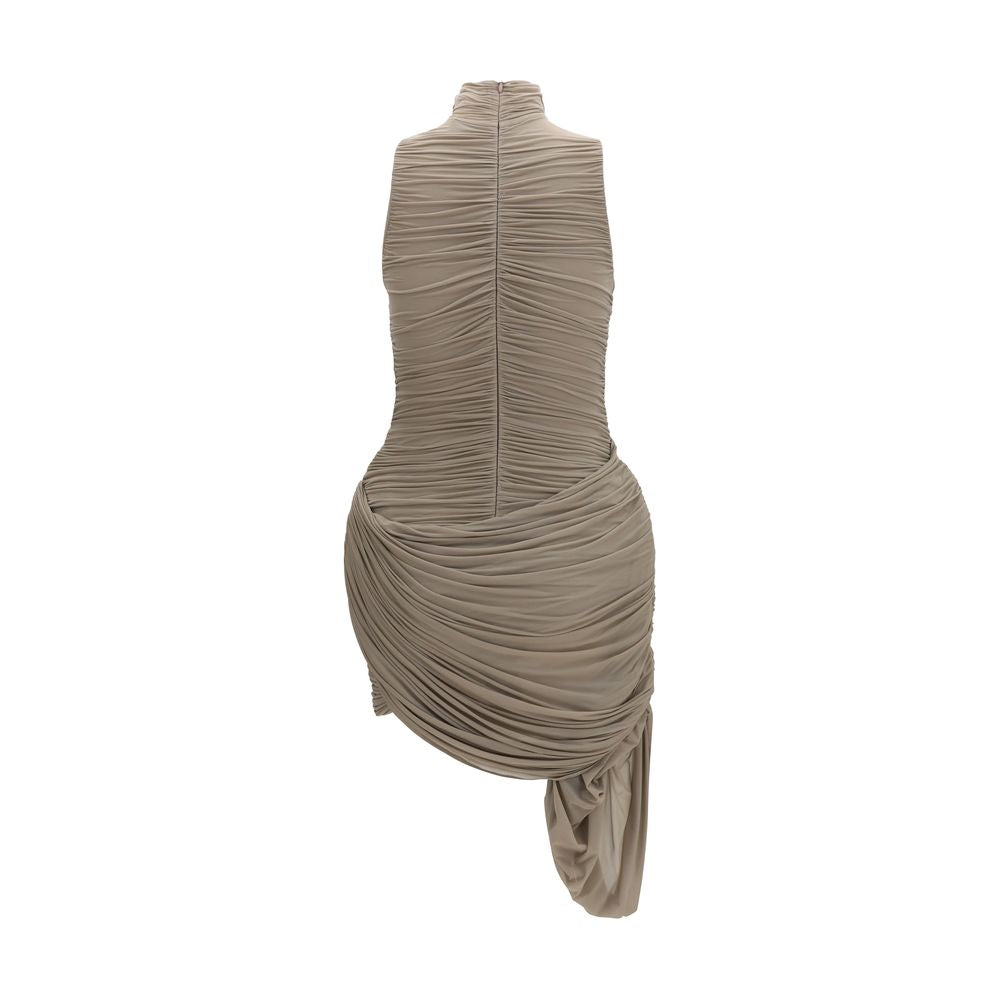 Magda Butrym Beige Copper Cocktail Dress - Sculptural Elegance