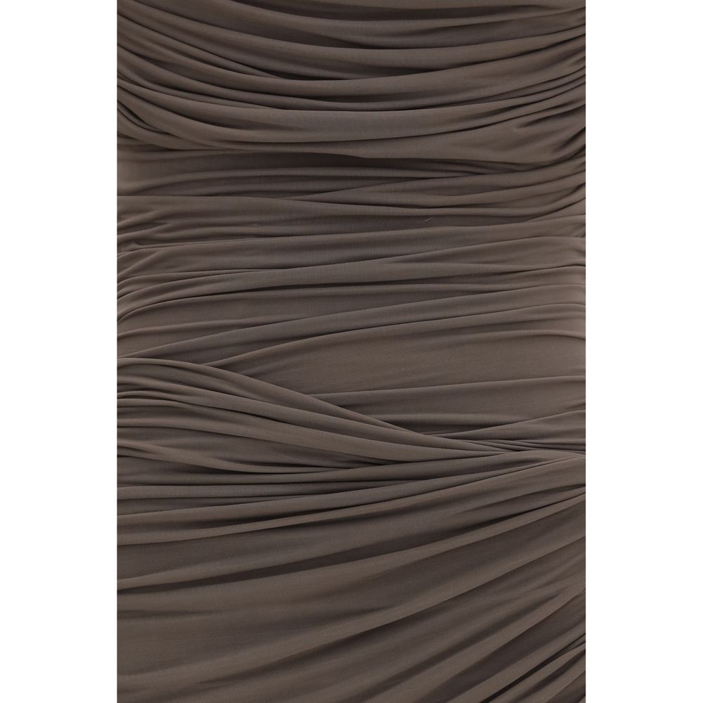 Magda Butrym Brown Copper Cocktail Dress - Haute Couture Elegance