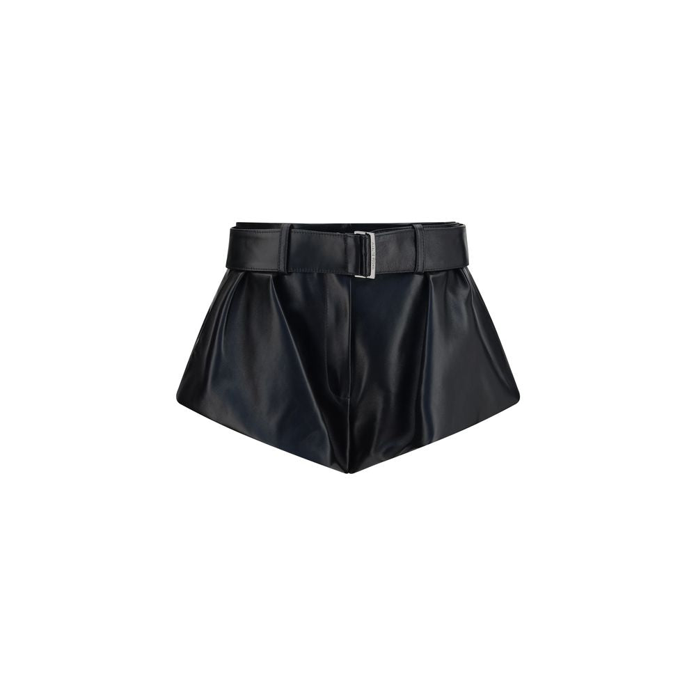 Magda Butrym Black Lambskin Bermuda Shorts - Luxury Redefined
