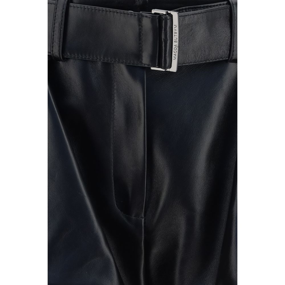 Magda Butrym Black Lambskin Bermuda Shorts - Luxury Redefined