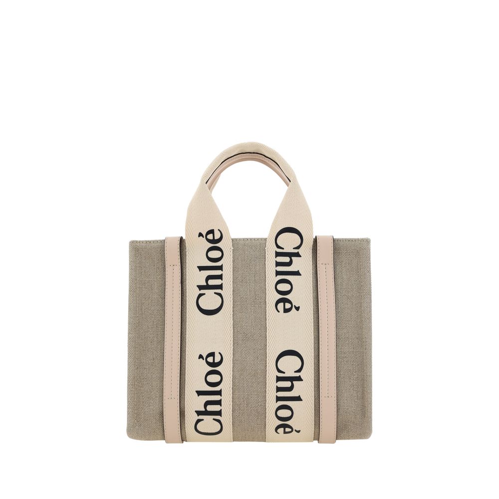 Chloé Brown Linen Handbag - Timeless Elegance for the Discerning