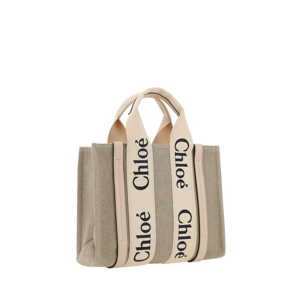 Chloé Brown Linen Handbag - Timeless Elegance for the Discerning