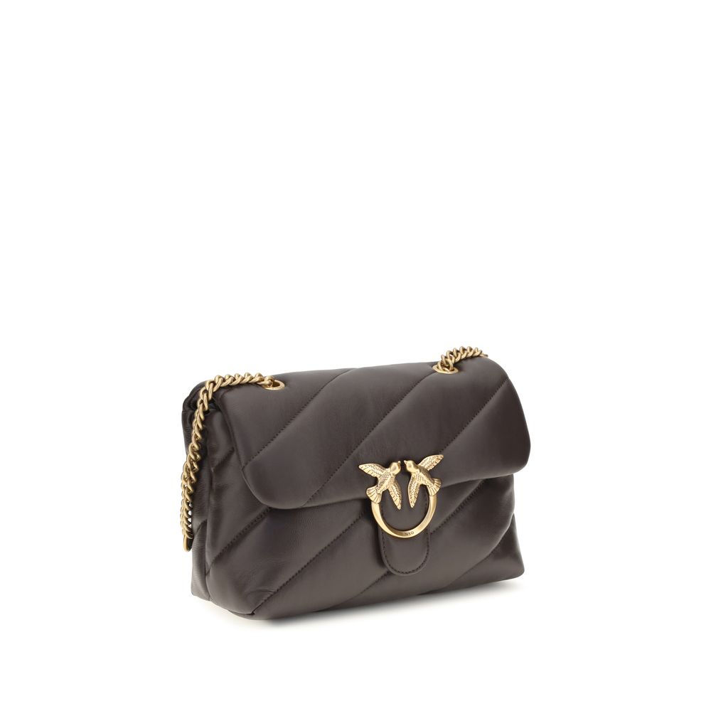 PINKO Brown Calf Leather Bos Taurus Shoulder Bag - Timeless Luxury