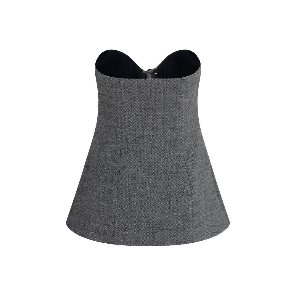 Magda Butrym Gray Wool Oves Aries Corset - Sculptural Luxury Elegance