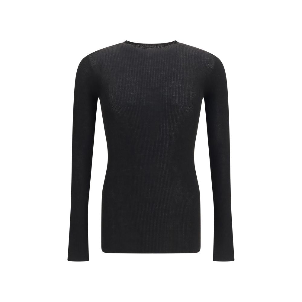 Rick Owens Black Wool Oves Aries Sweatshirt - Luxury Essentials