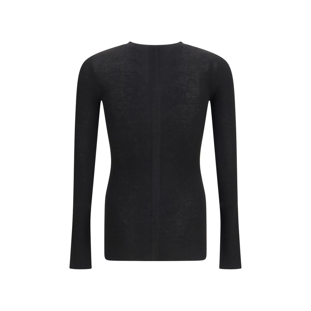 Rick Owens Black Wool Oves Aries Sweatshirt - Luxe Merino Elegance