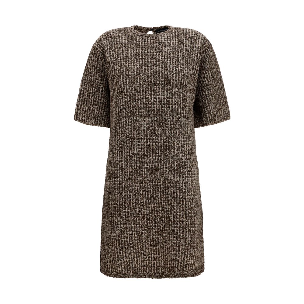 Fabiana Filippi Brown Wool Oves Aries Casual Dress - Luxurious Elegance