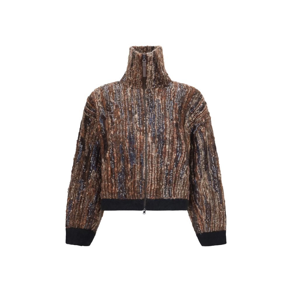 Brunello Cucinelli Brown Mohair Full-Length Jacket - Timeless Luxury