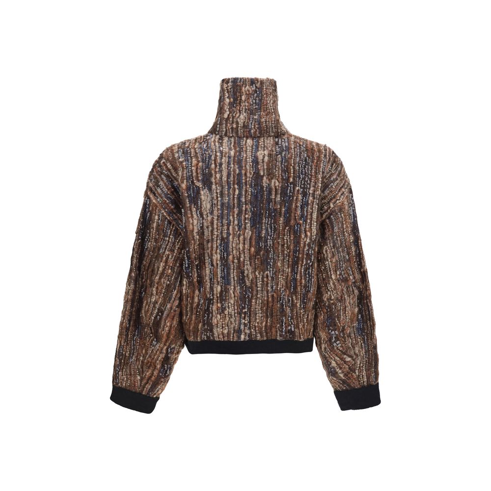 Brunello Cucinelli Brown Mohair Full-Length Jacket - Luxury Elegance