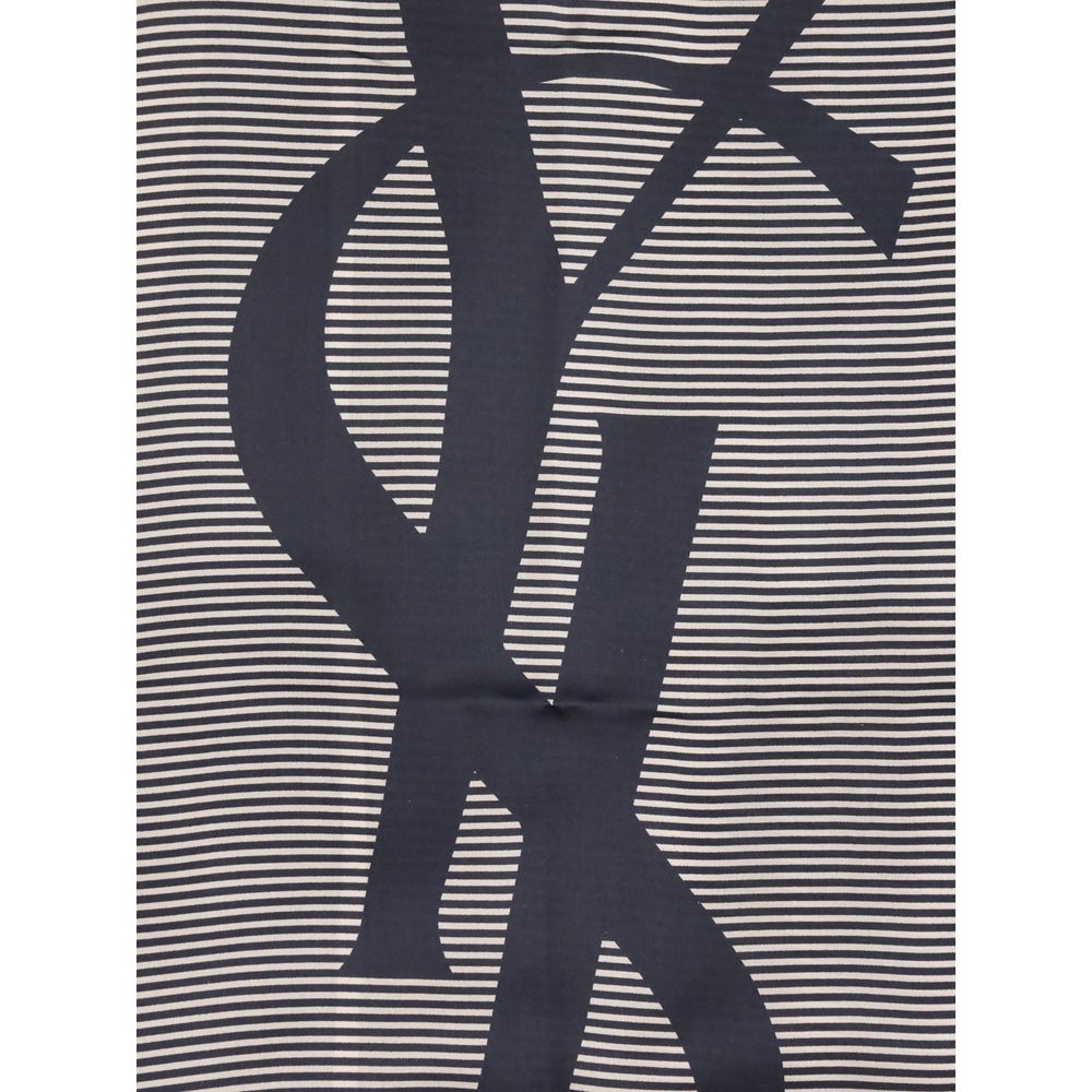 Saint Laurent Blue Silk Scarf - Timeless Luxury Accessory