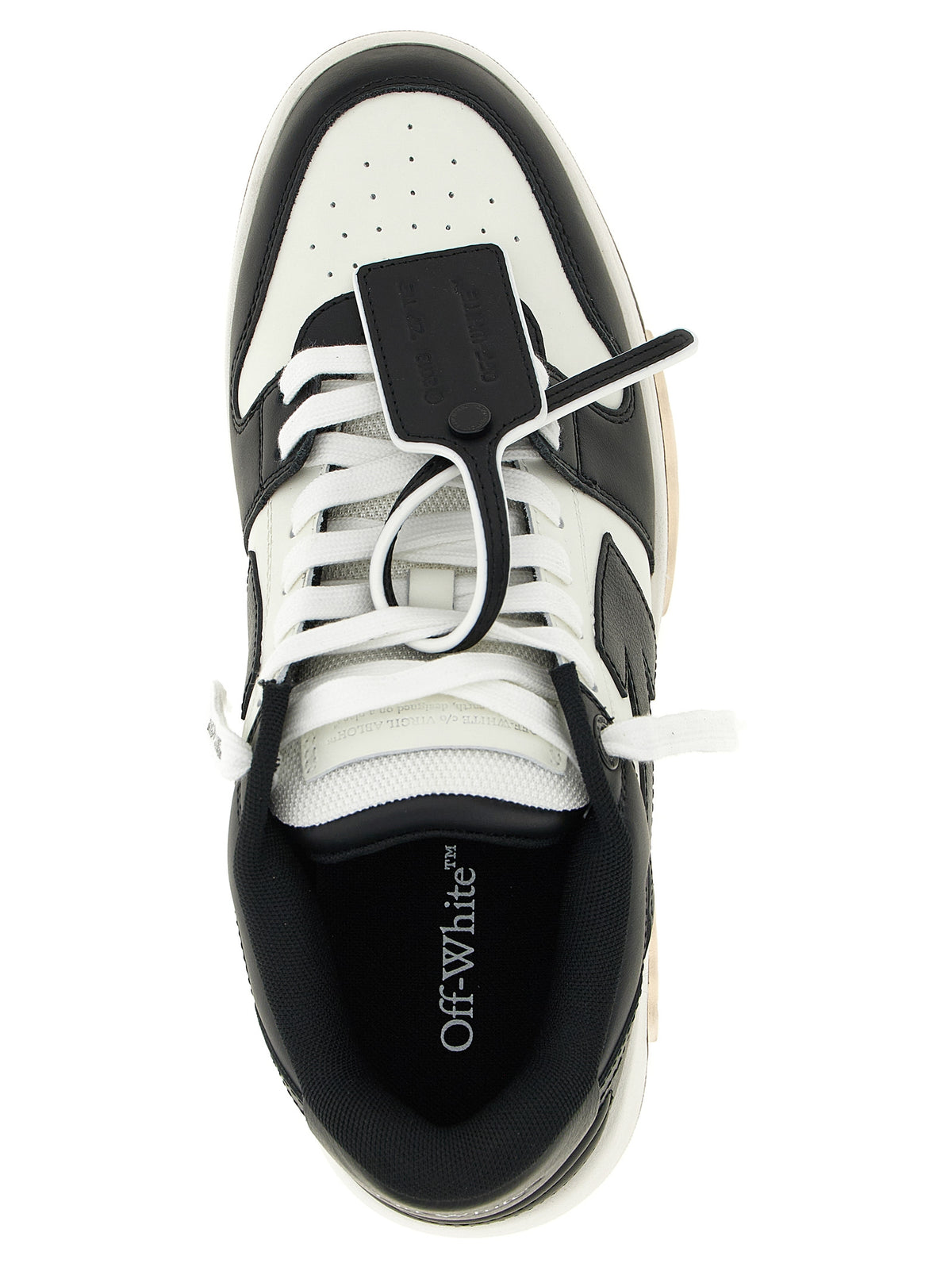 Elevate your style with Off-White Bicolor Calfskin Low Top Sneakers, crafted from premium calf leather for unparalleled luxury and urban sophistication.