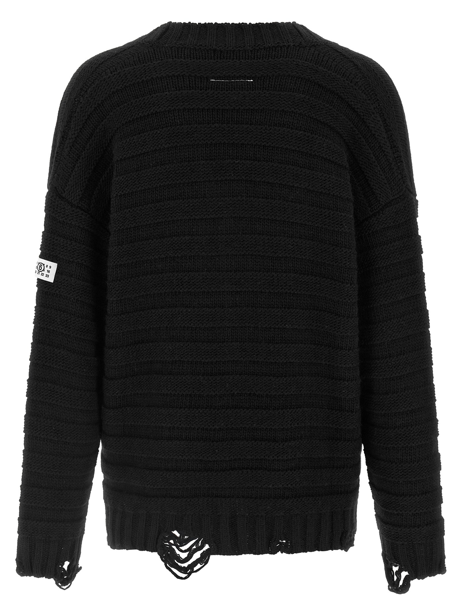 MM6 Maison Margiela Black Virgin Wool Cardigan - Timeless Luxury