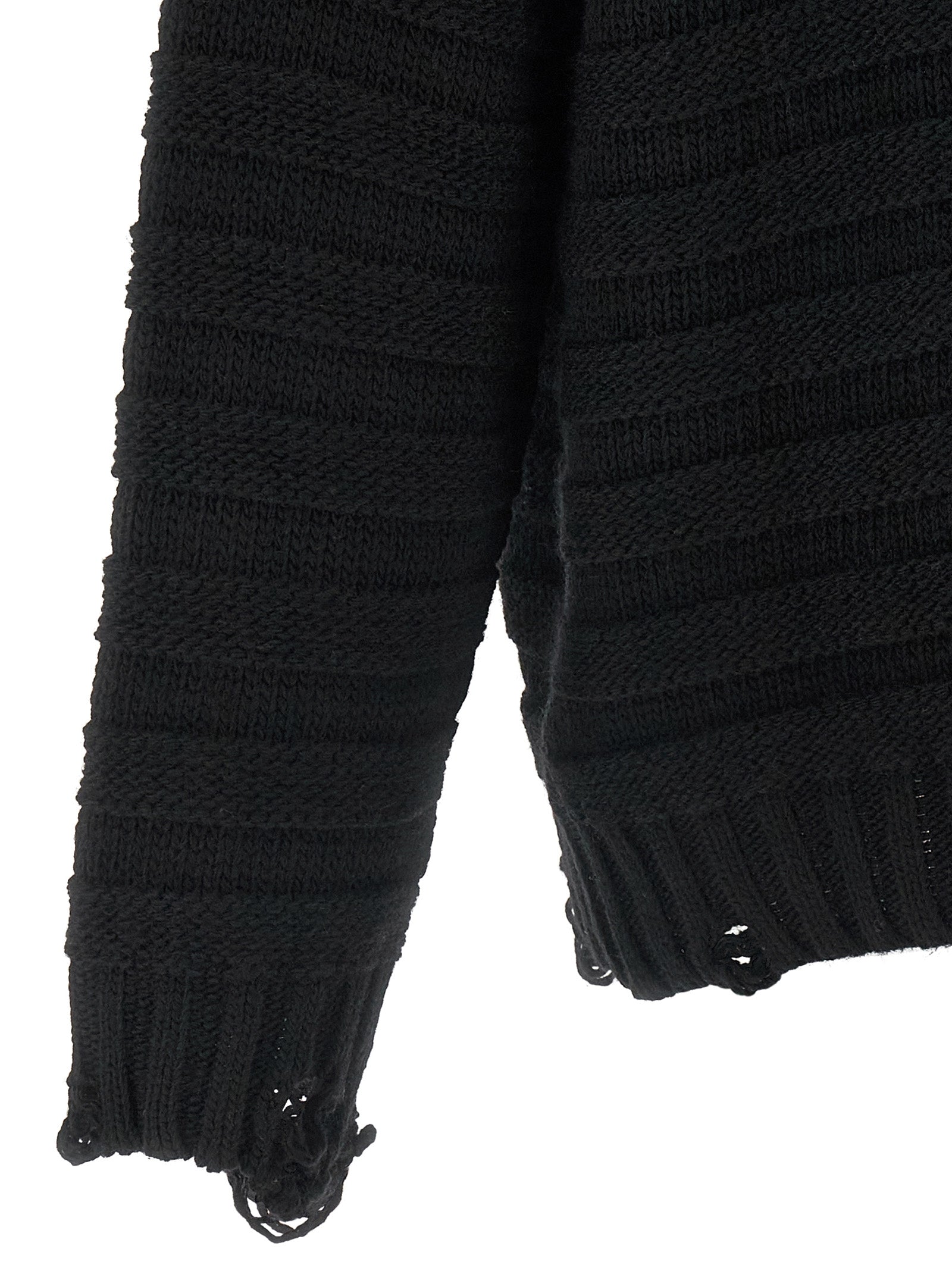 MM6 Maison Margiela Black Virgin Wool Cardigan - Luxury Redefined