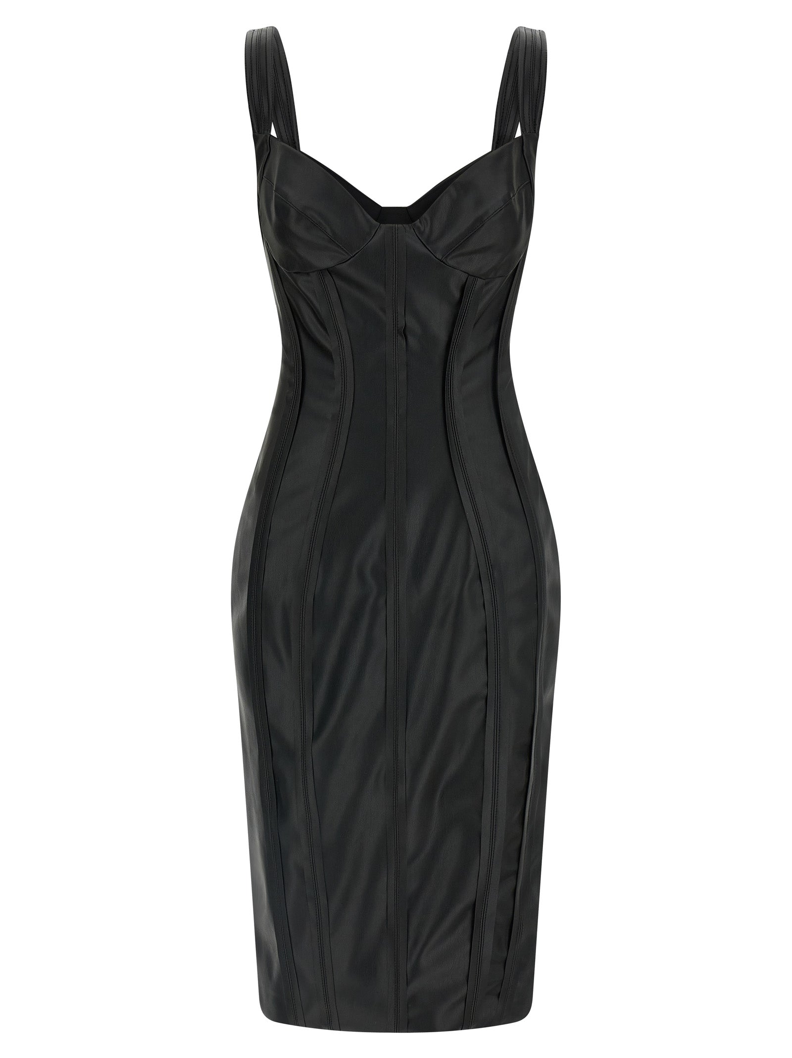 Elisabetta Franchi Black Viscose Midi Dress - Timeless Elegance