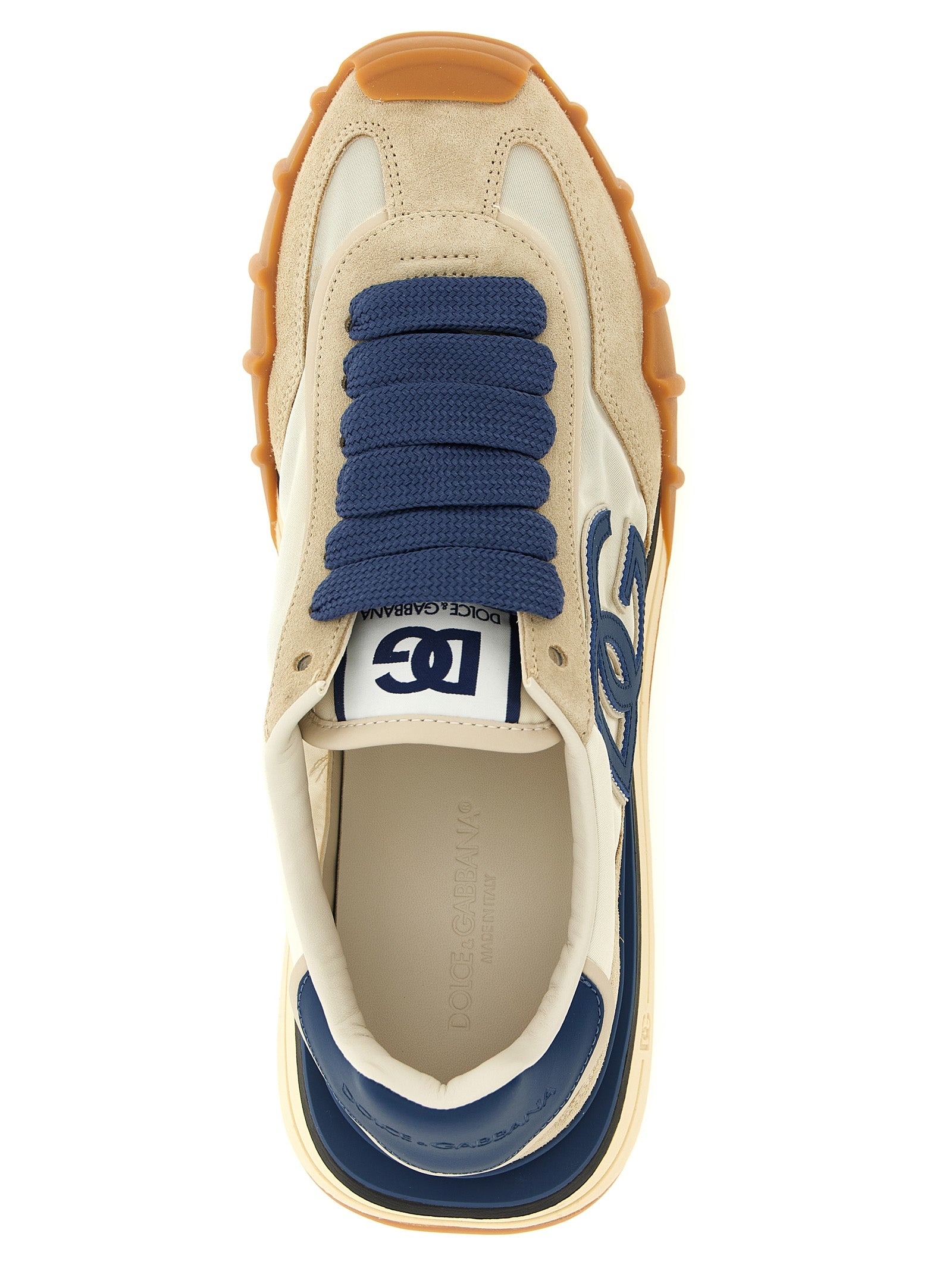Dolce & Gabbana Blue Calfskin Athletic Sneakers