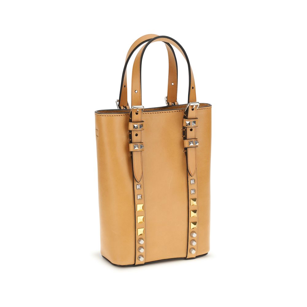 Discover the Valentino Garavani Beige Calf Leather Bos Taurus Shoulder Bag, a masterpiece of luxury and craftsmanship that elevates your style with timeless elegance.