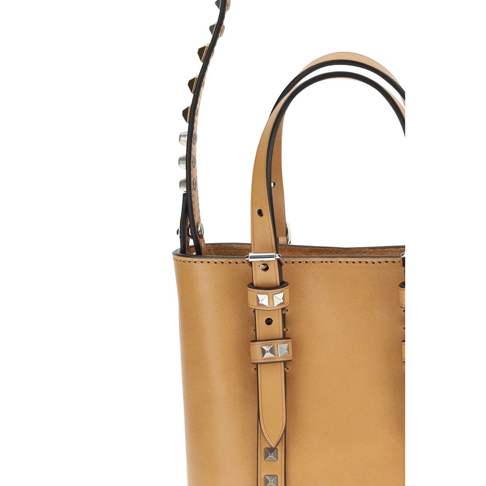 Discover the Valentino Garavani Beige Calf Leather Bos Taurus Shoulder Bag, a masterpiece of craftsmanship that embodies luxury and sophistication for every occasion.