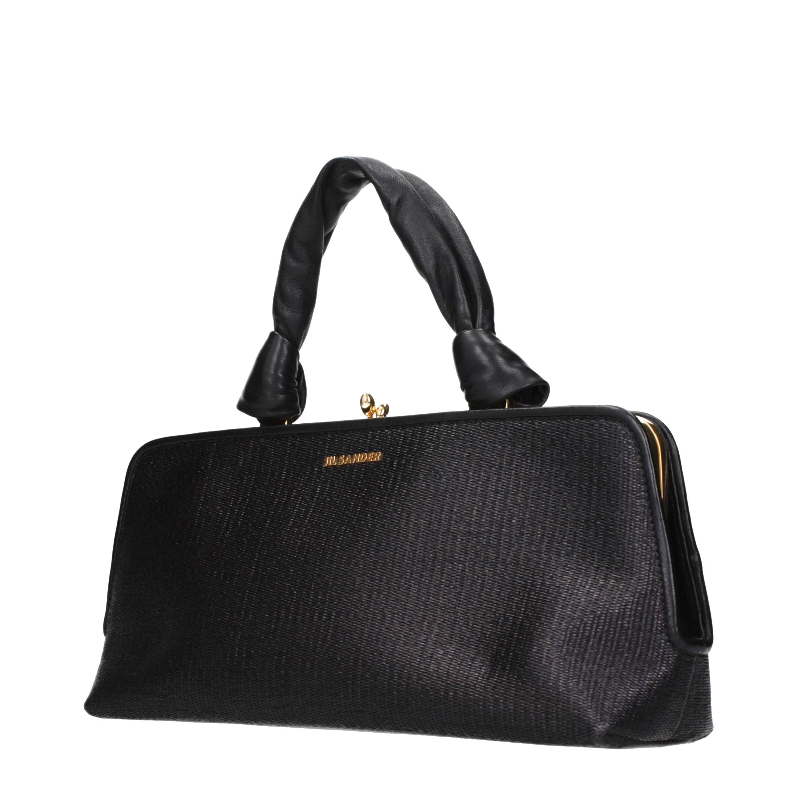 Indulge in the exquisite Jil Sander Black Raffia Handbag, a timeless luxury accessory that embodies sophistication and elegance for discerning individuals.